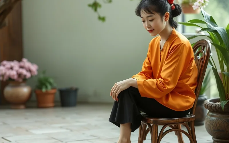 Không gian phòng ngủ tối, ánh đèn nhẹ, cuốn sách mở trên bàn